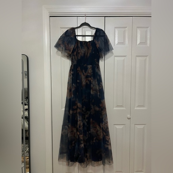 Baltic Born Dresses & Skirts - Baltic Born Navy and Brown Floral Maxi Dress